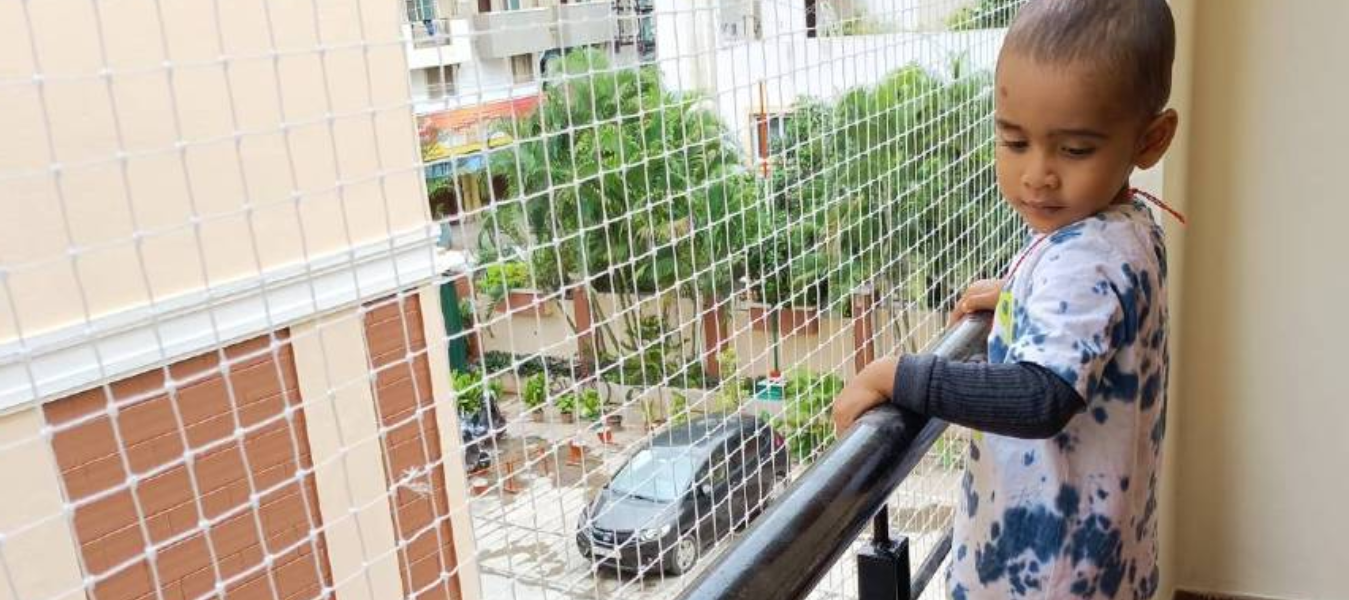 Child safety net installation in Chennai by Maanvika Safety Nets