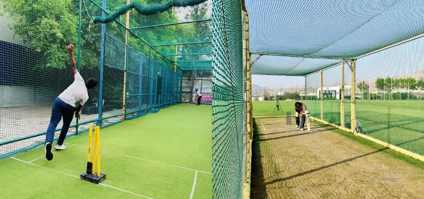 Cricket nets for bowling and batting practice